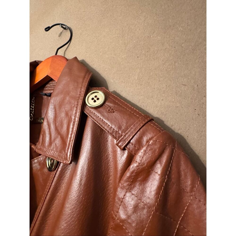 IMAN Leather Coat Tie Waist - Picture 10 of 15